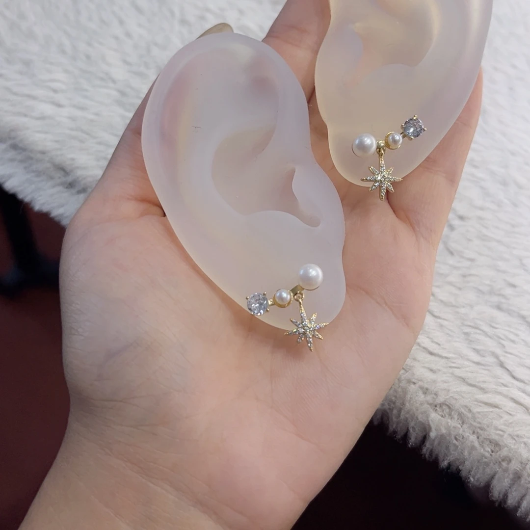 银S925镶嵌淡水珍珠耳饰