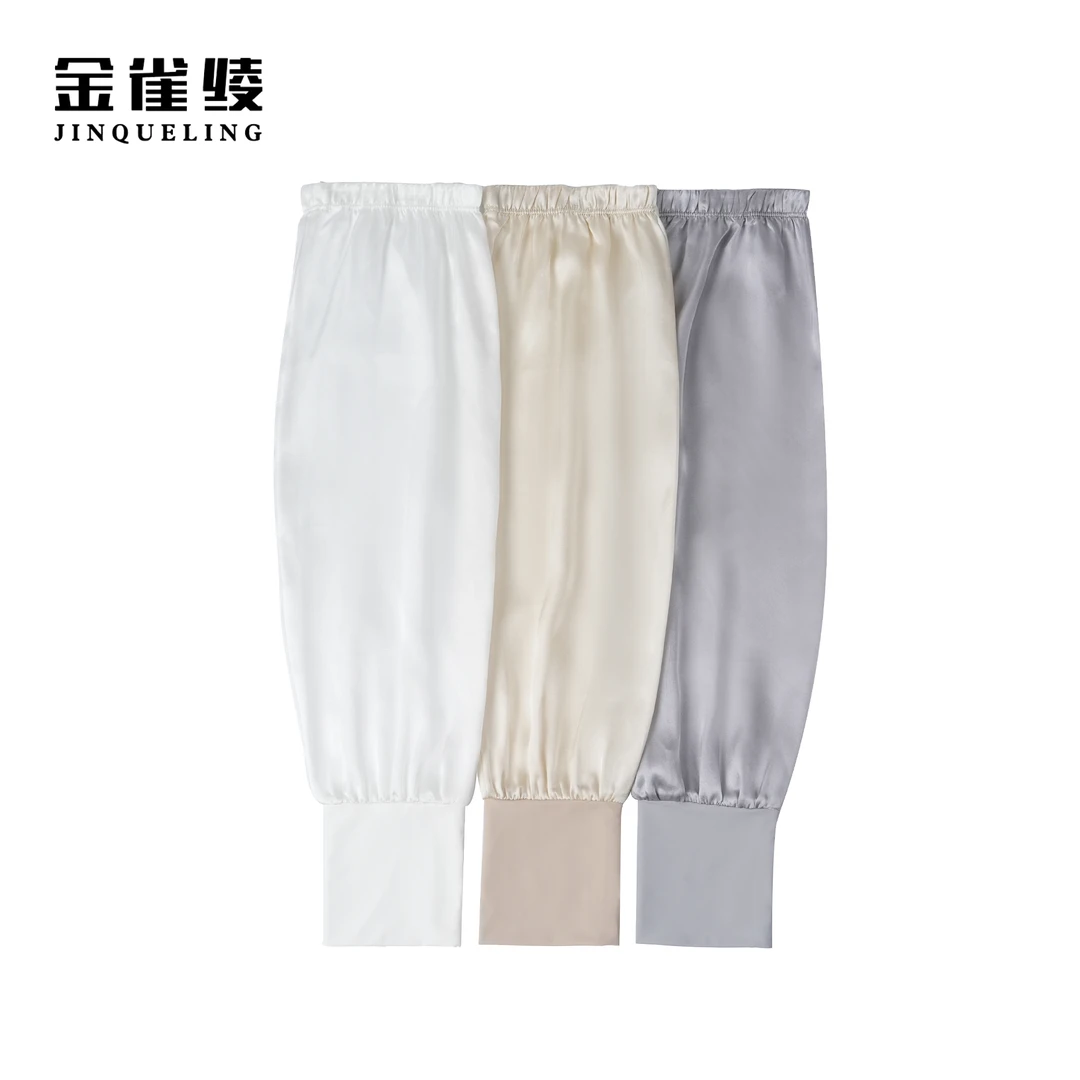 金雀绫【超大码桑蚕丝防晒】100桑蚕丝新款百搭休闲防晒袖套K0048