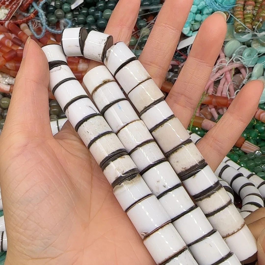 玛瑙/玉髓合金珠宝半成品西亚剁珠13mm一条