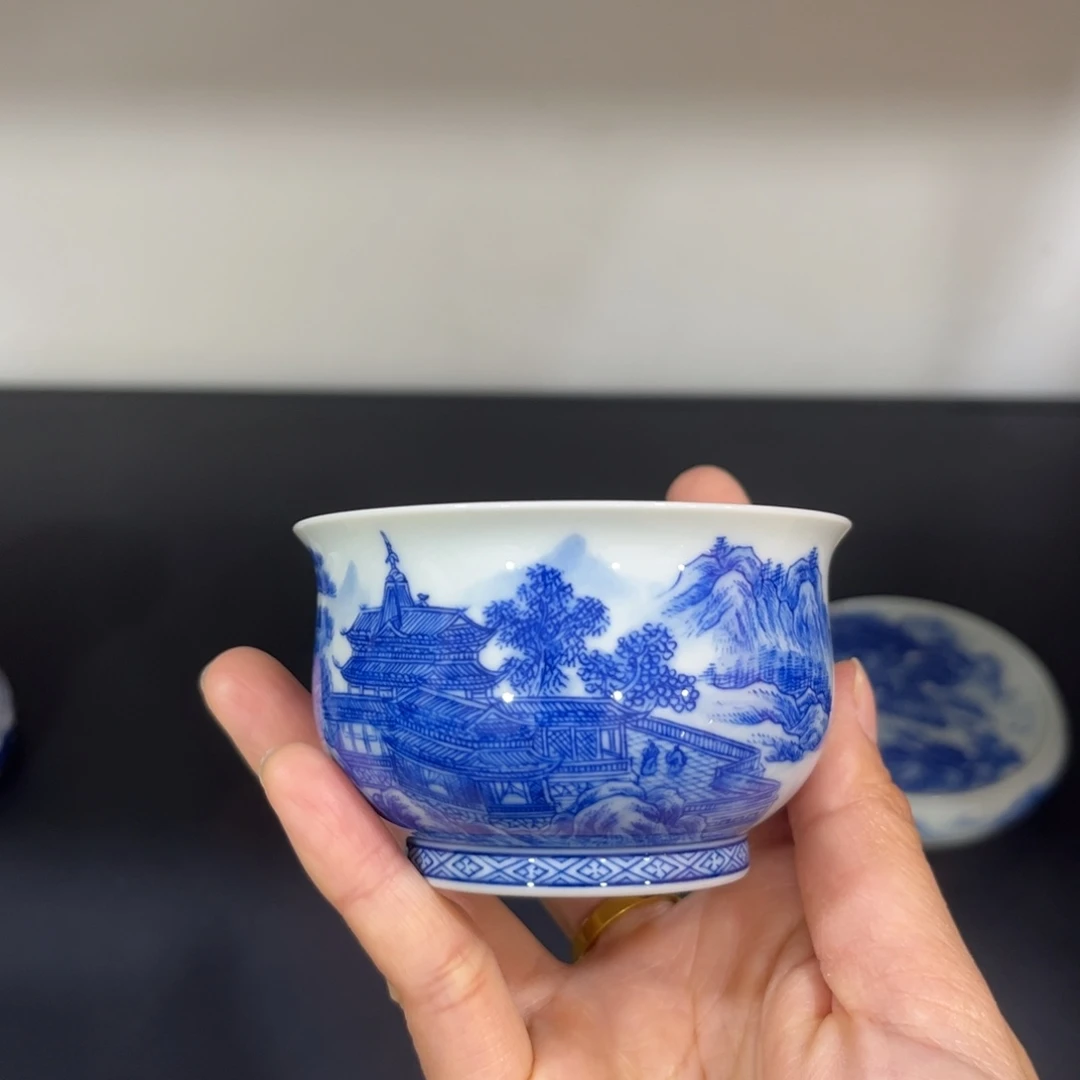 仿清亭台楼阁精工山水