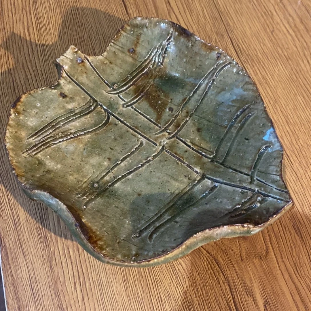 瓷片陶胎叶子器皿