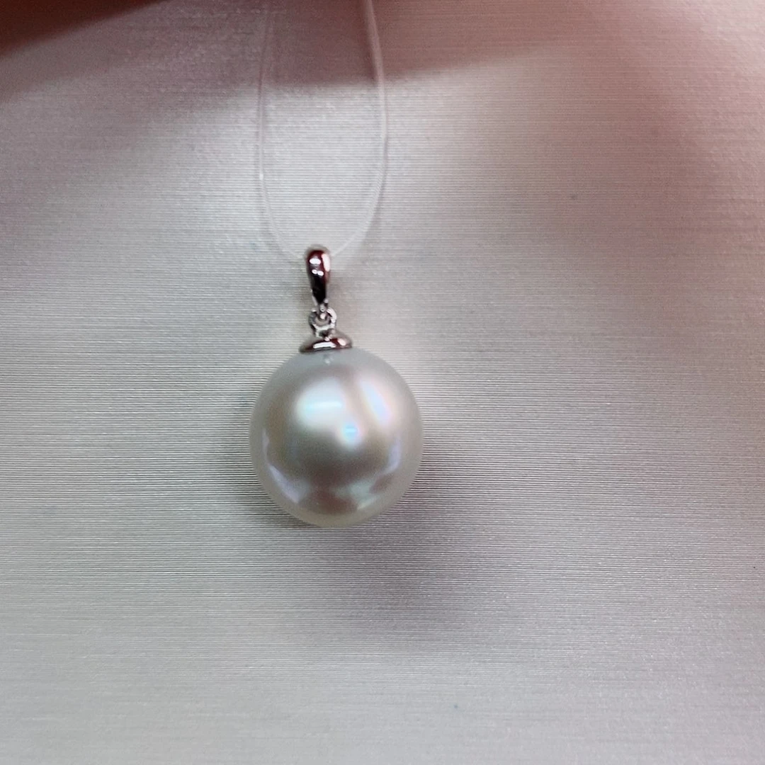 吊坠(不含链)18K金镶嵌海水珍珠10-11