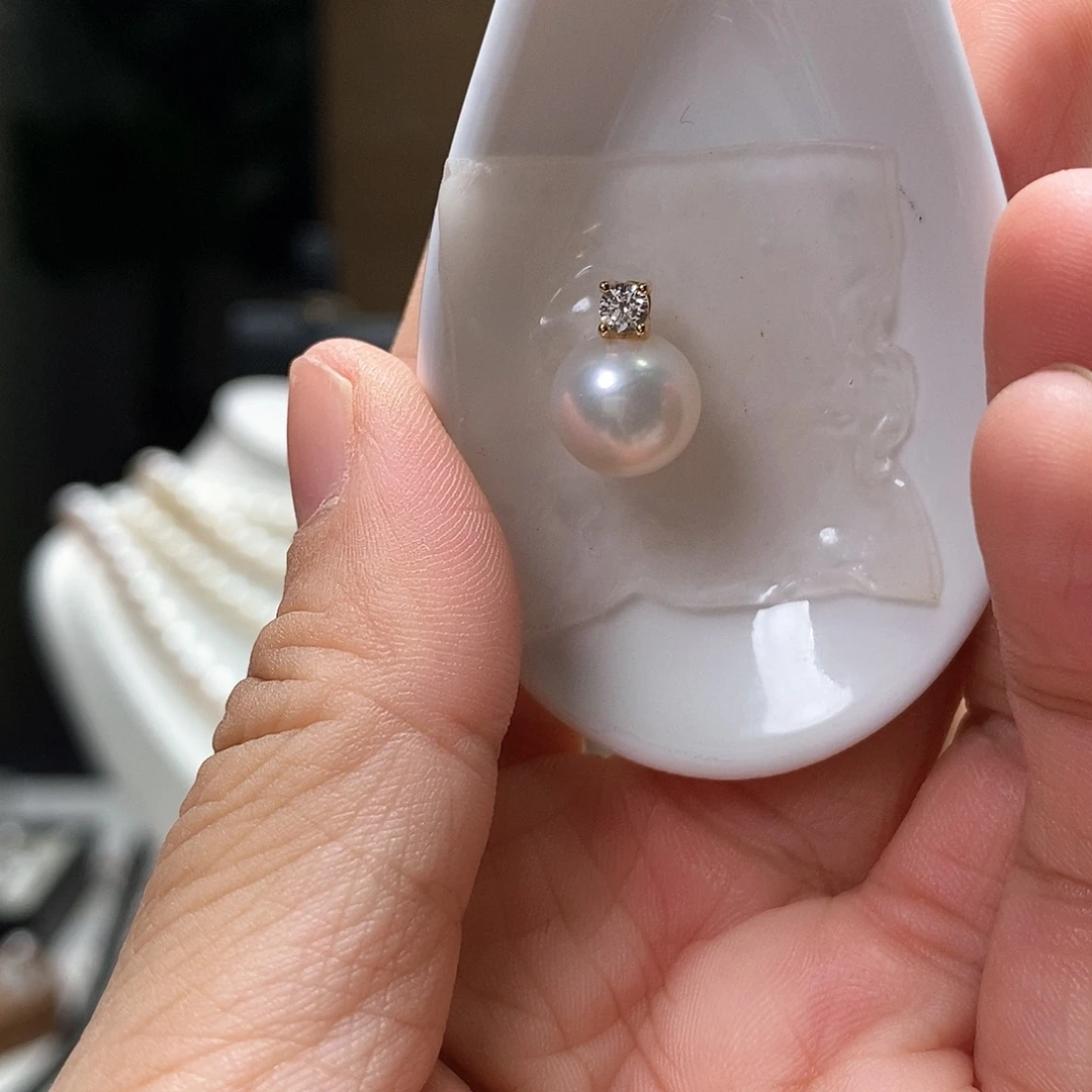 吊坠(赠链)淡水珍珠银S925镶嵌