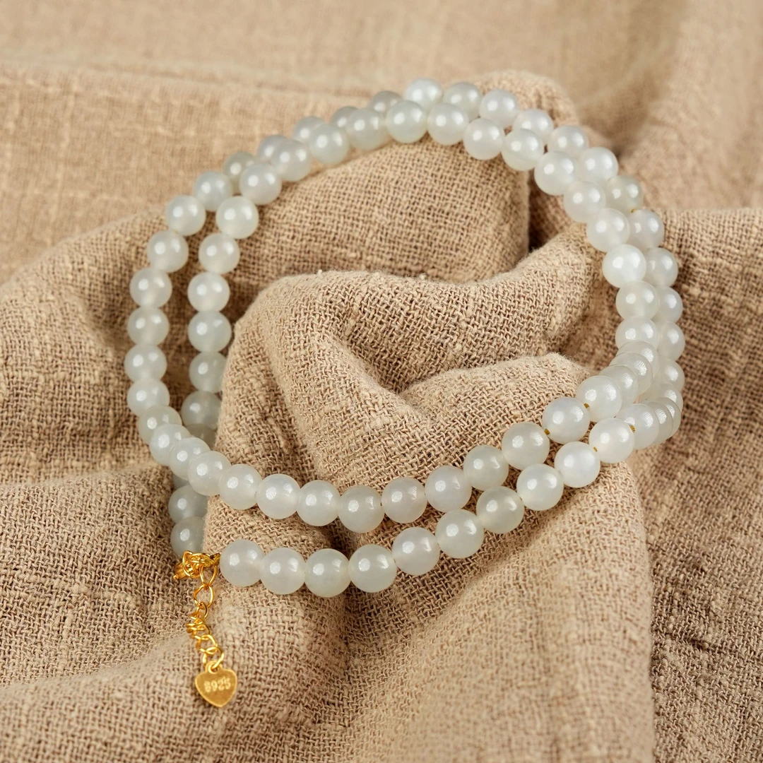 和田玉妈妈链时尚项链s925银轻奢长链女士