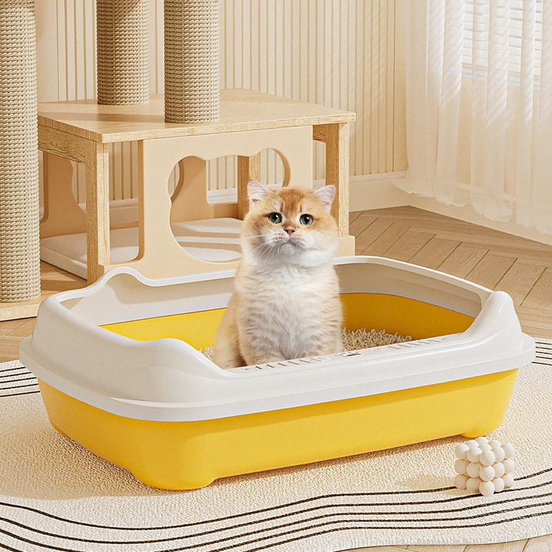 加大加厚防带砂半封闭宠物砂盆特小号猫幼猫专用厕所用品舒适耐用