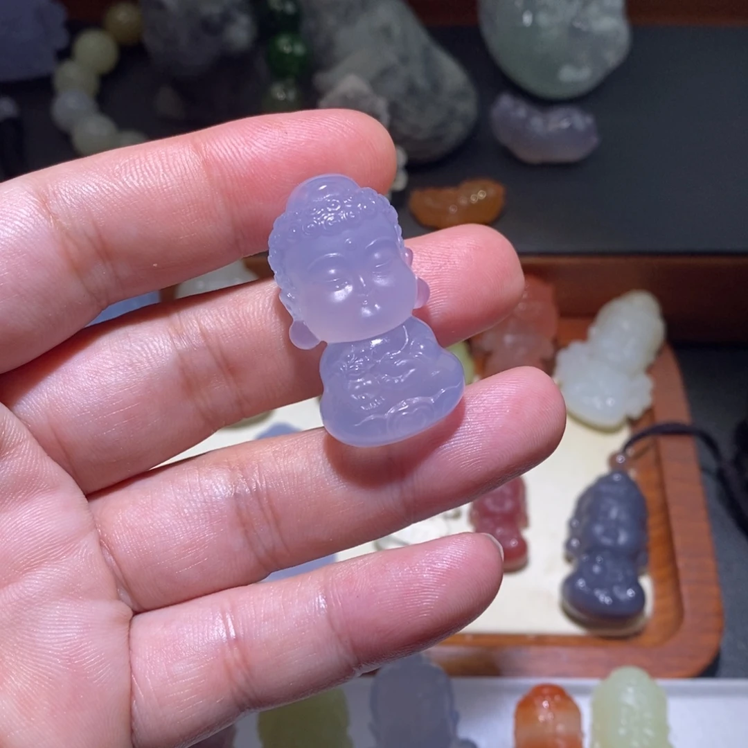 记***活玛瑙/玉髓未镶嵌颈饰药师佛