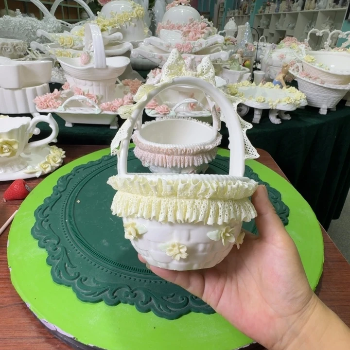 简****微瑕手工蕾丝提篮