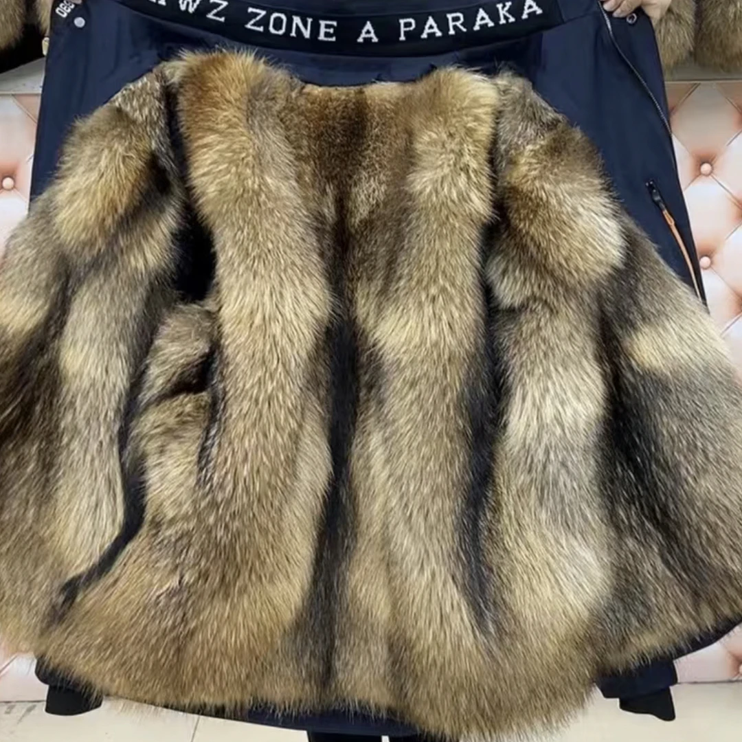 男士（貉子皮毛）特厚皮草派克服上装皮草派克服