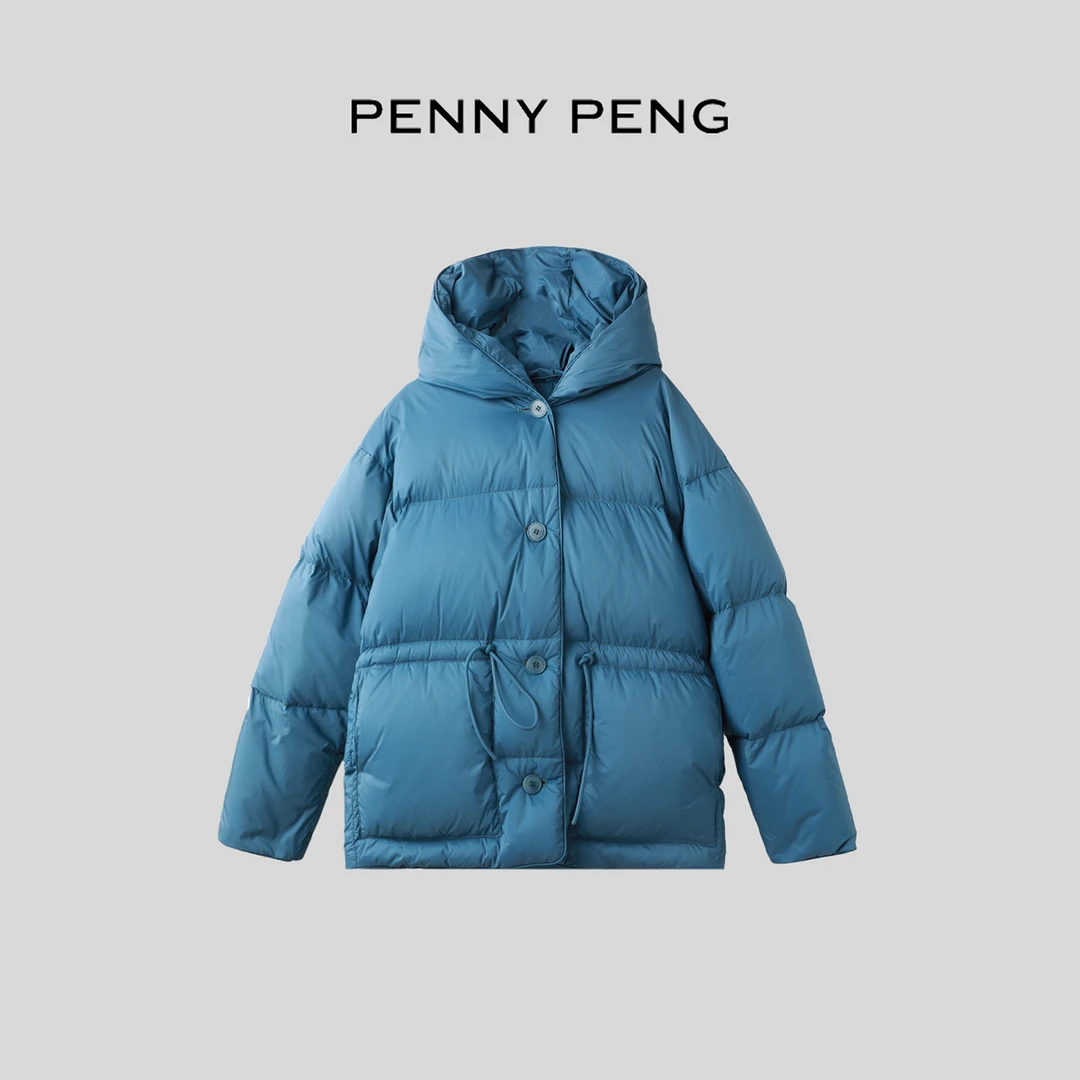 PENNYPENG 薄荷苏打 冬季新款保暖时尚百搭连帽鹅绒服外套