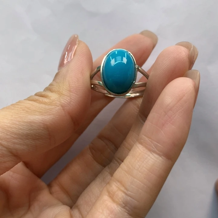 银S925镶嵌绿松石戒指