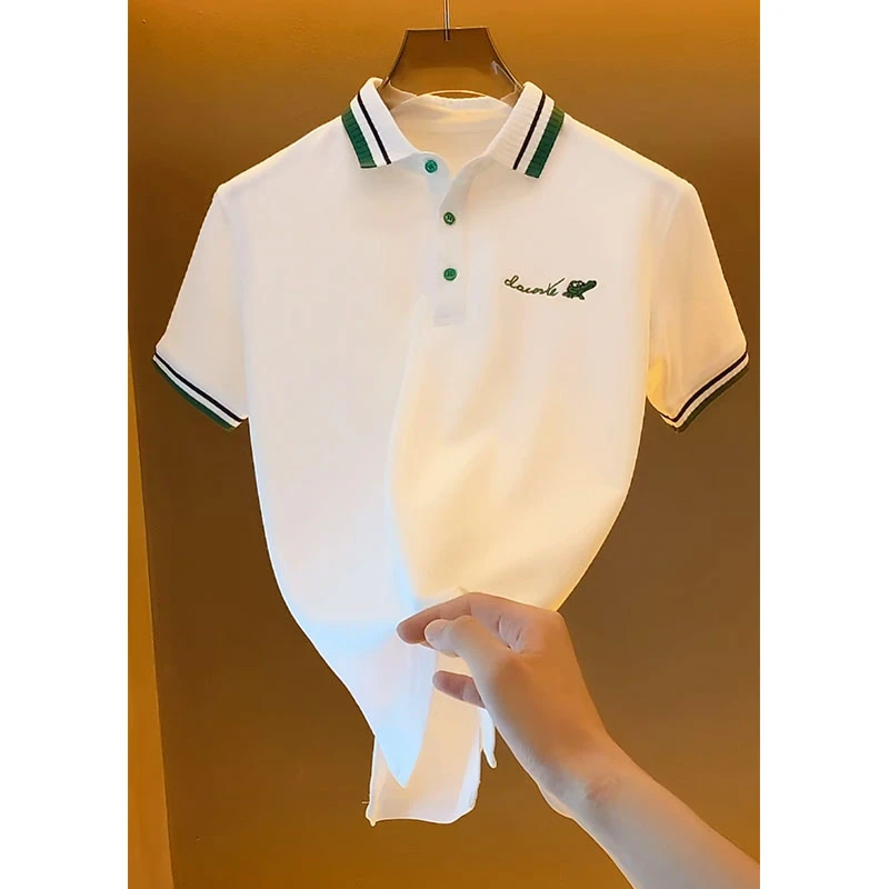 欧货轻奢大牌男装Polo上衣2025夏季新款设计感字母刺绣短袖POLO衫