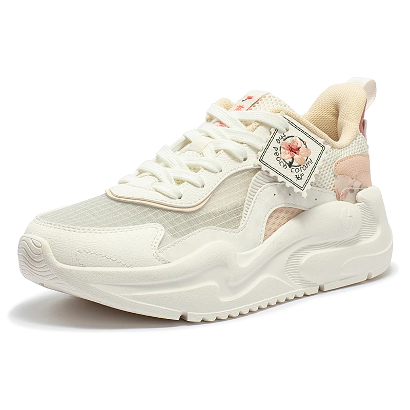 361°新款情侣休闲鞋薄款百搭网面减震透气女鞋厚底运动跑鞋2024