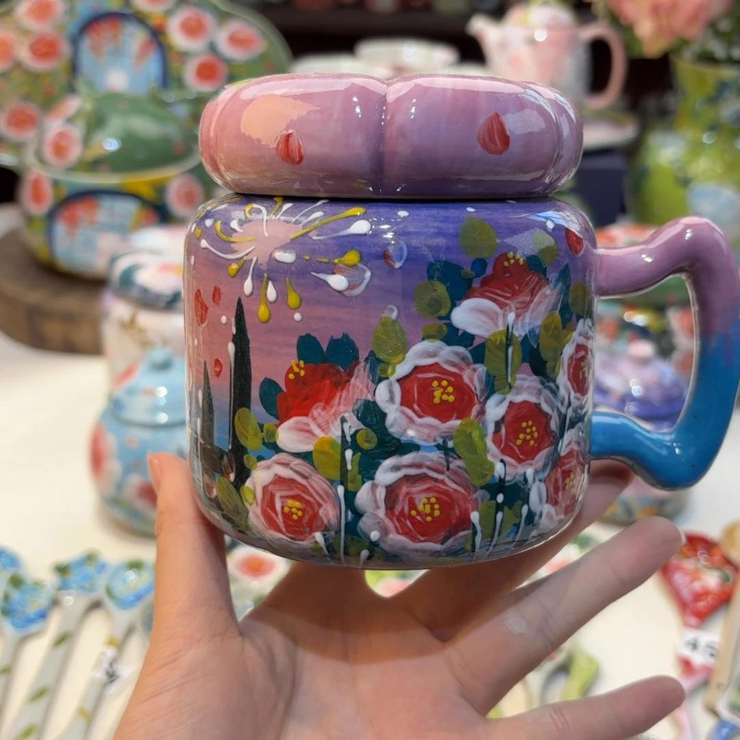 景德镇手绘高温釉下彩陶瓷茶具