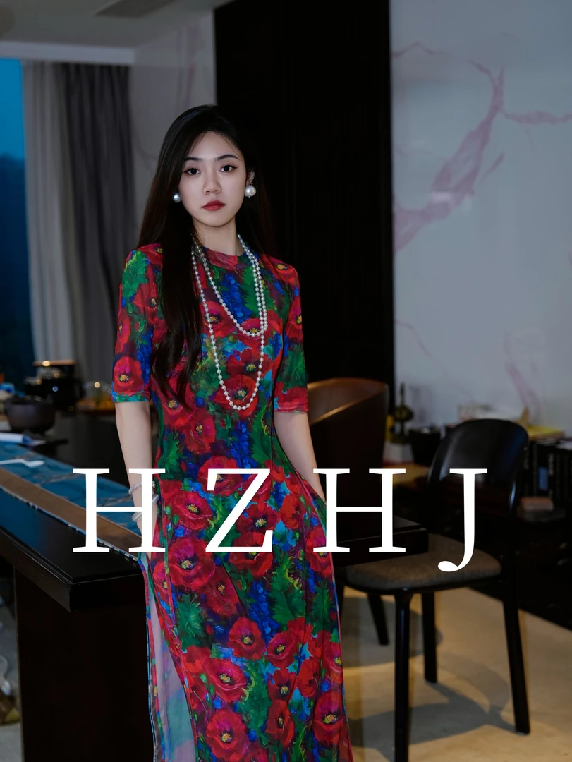 HZHJ原创设计师款 森林花 时尚休闲套装裤气质洋气轻奢显瘦2047