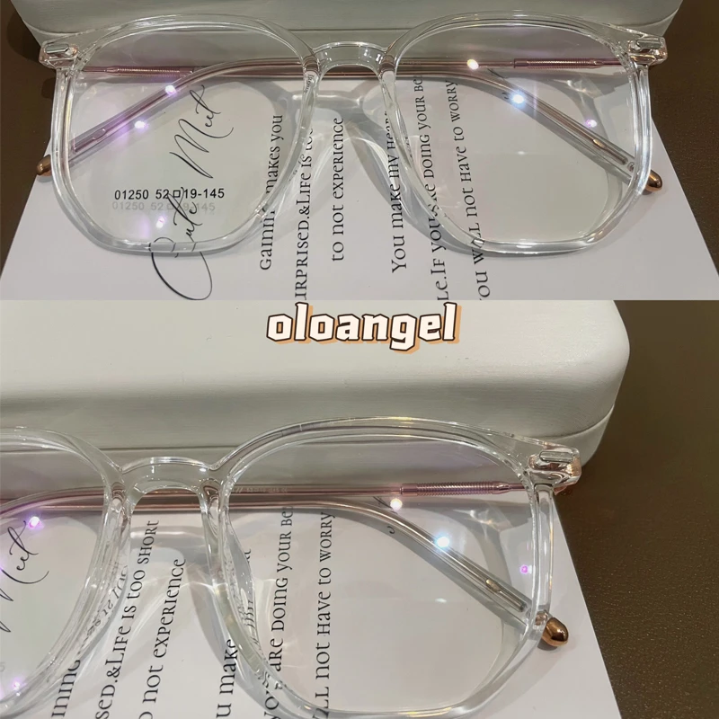 韩国【轻奢】时尚大脸素颜近视眼镜框女超轻透明眼镜男防蓝光韩版