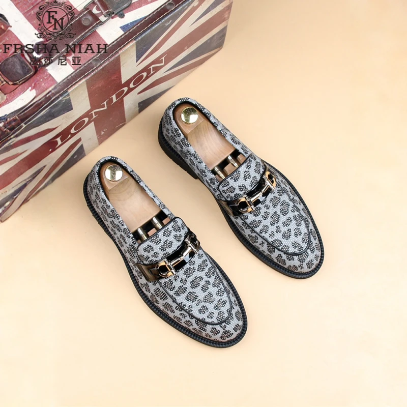 法莎尼亚男士都市豆豆鞋百搭尖头男鞋青年休闲舒一脚蹬懒人休闲鞋