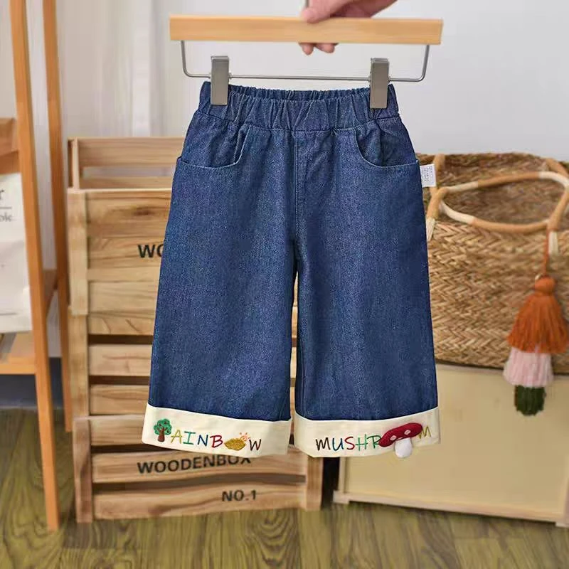 女童2025款儿童春秋款新款宽松直筒牛仔裤柔软时尚垂感儿童裤子潮