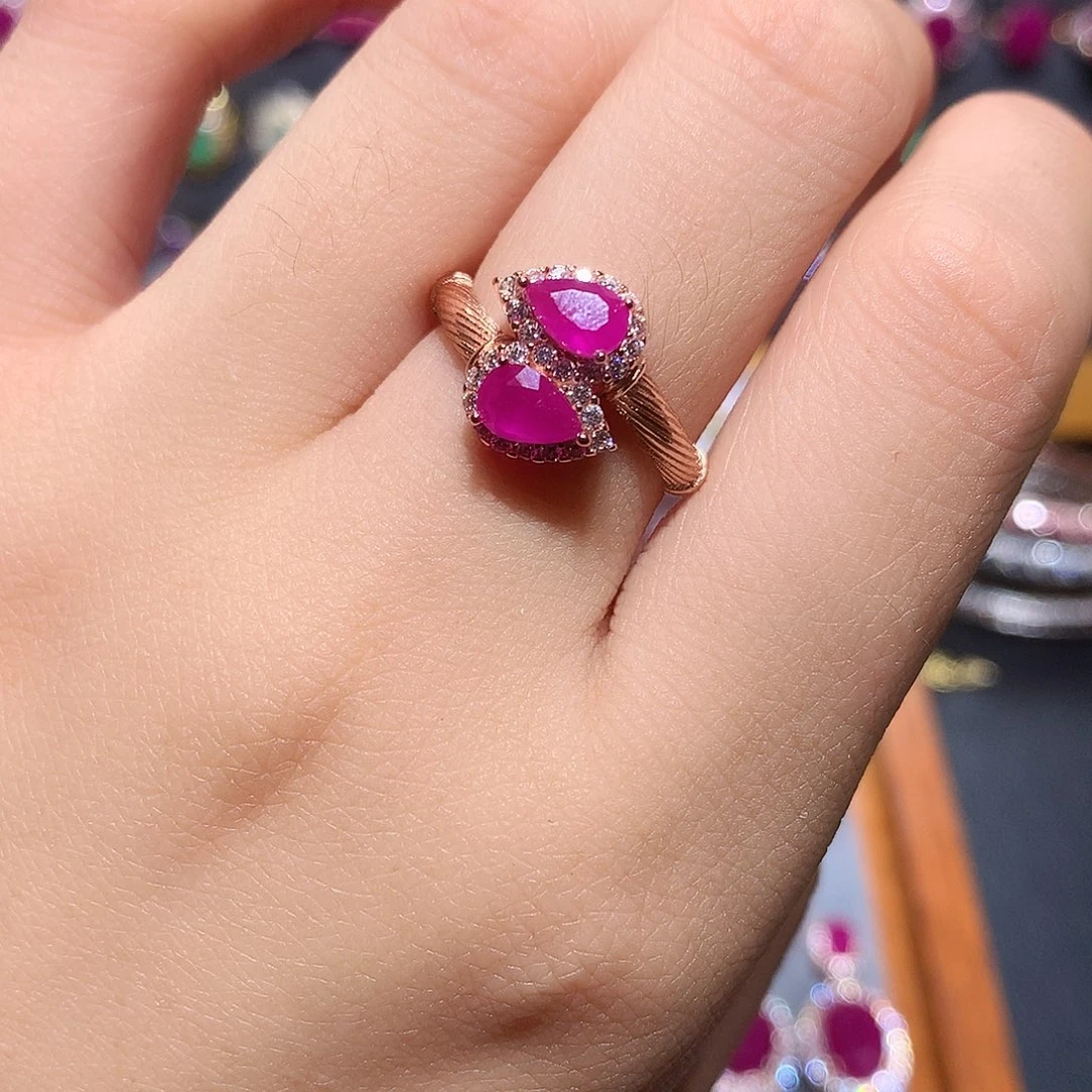 银S925镶嵌红宝石戒指