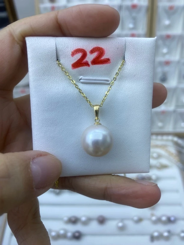 18k天然淡水珍珠吊坠13+
