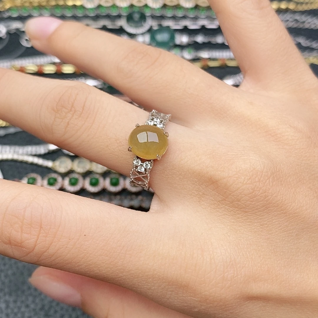 翡翠银S925镶嵌戒指