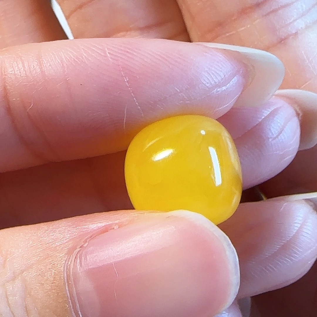 蜜蜡未镶嵌裸石焦皮料橘红12mm老型单珠