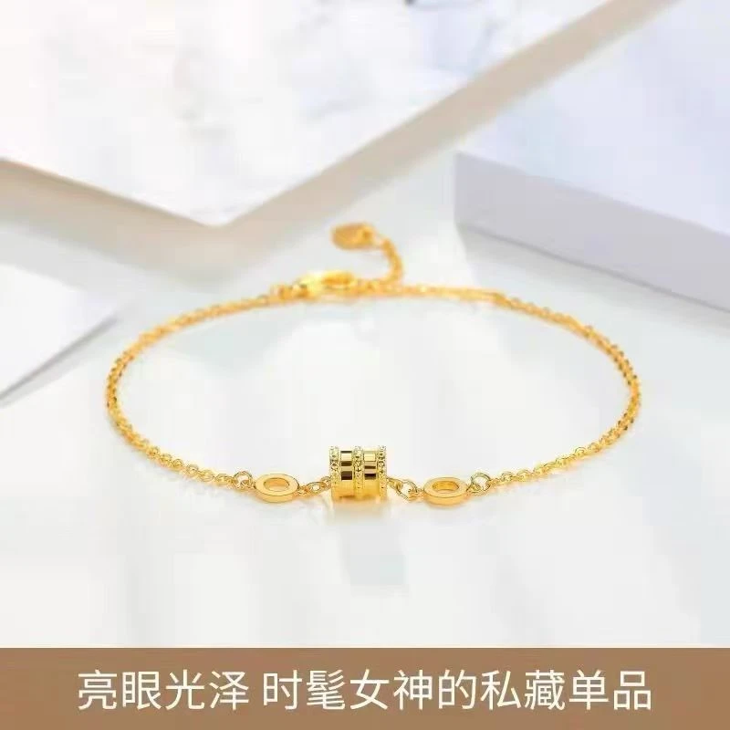 足银手链 足银时尚小蛮腰手链手串 精美沙金色小蛮腰手链女饰品