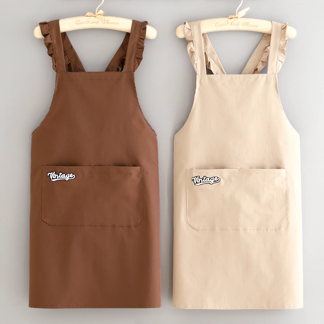 新款防泼水围裙厨房做饭家用围腰定制印字餐饮上班专用工作服成人