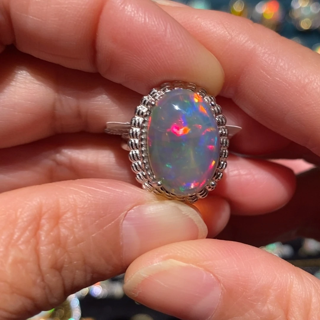 欧泊银S925镶嵌戒指