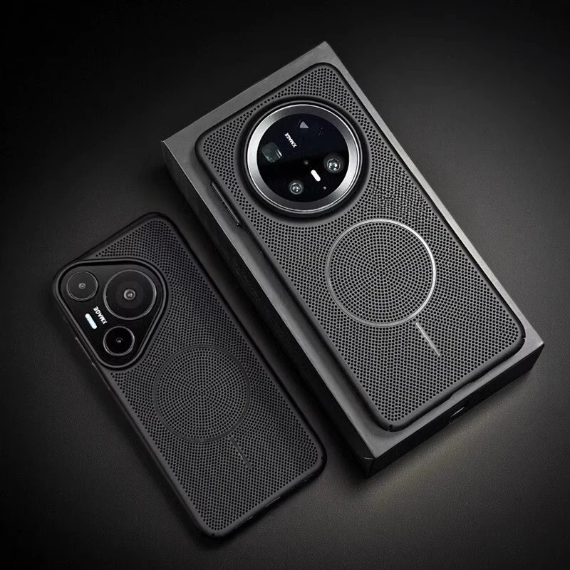 适用华为mate70pro+手机壳网孔散热细圈夏季纯色Pura70透气保护套
