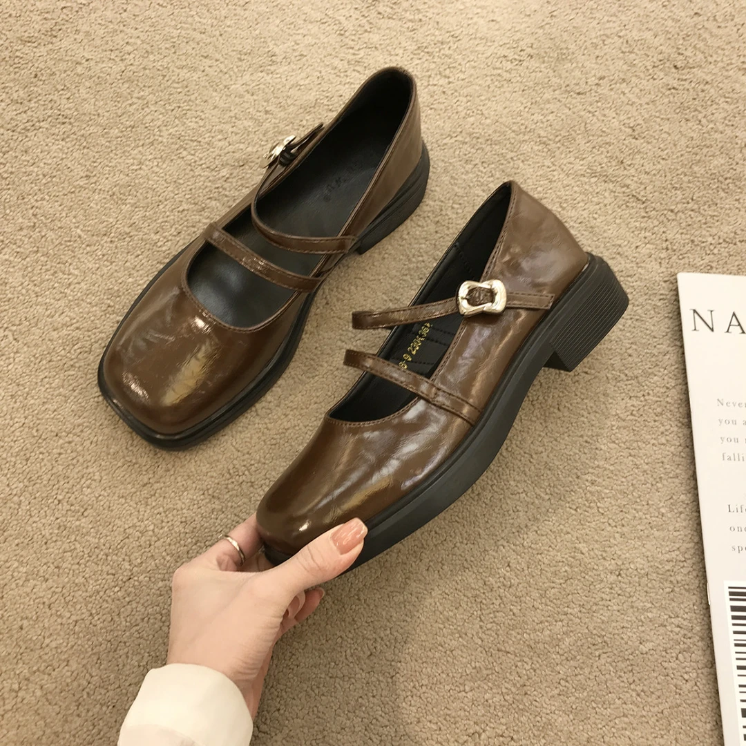 【JTG&SHOES 官方正品】森系复古棕色学院风厚底通勤单鞋女春秋玛
