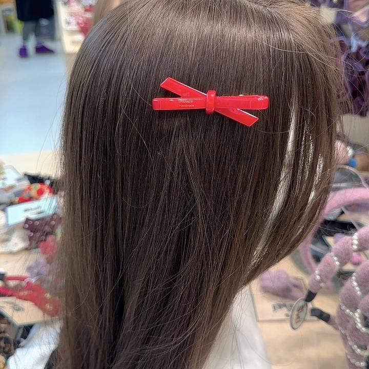 红色醋酸蝴蝶结鸭夹