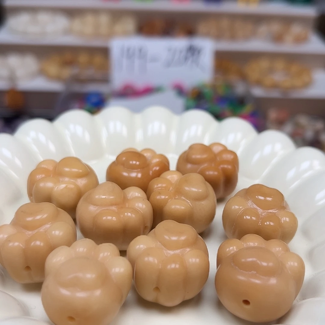 手串菩提根/象牙果微瑕茶色熊爪10颗有裂