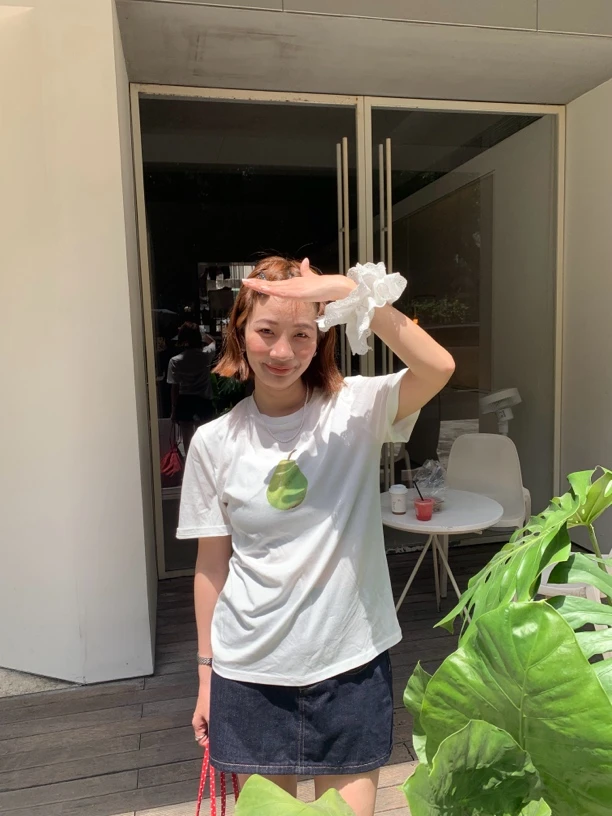 梨子印花圆领短袖韩国东大门夏季新款韩系T恤女百搭显瘦洋气#9109