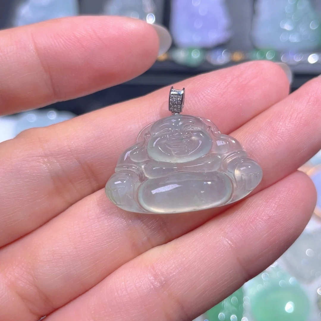颈饰18K金镶嵌翡翠翡翠