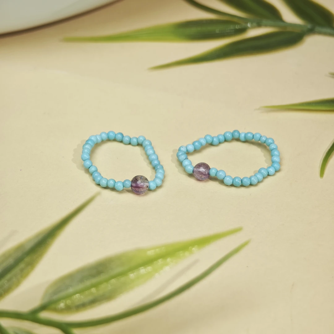 【铭记珠宝】绿松DIY圆珠戒圈21-2DM225H172【多样性发一件】约1.5mm+