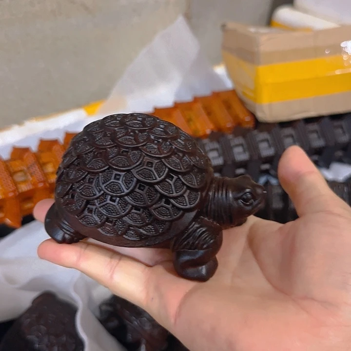 木黑檀木12金钱龟一只