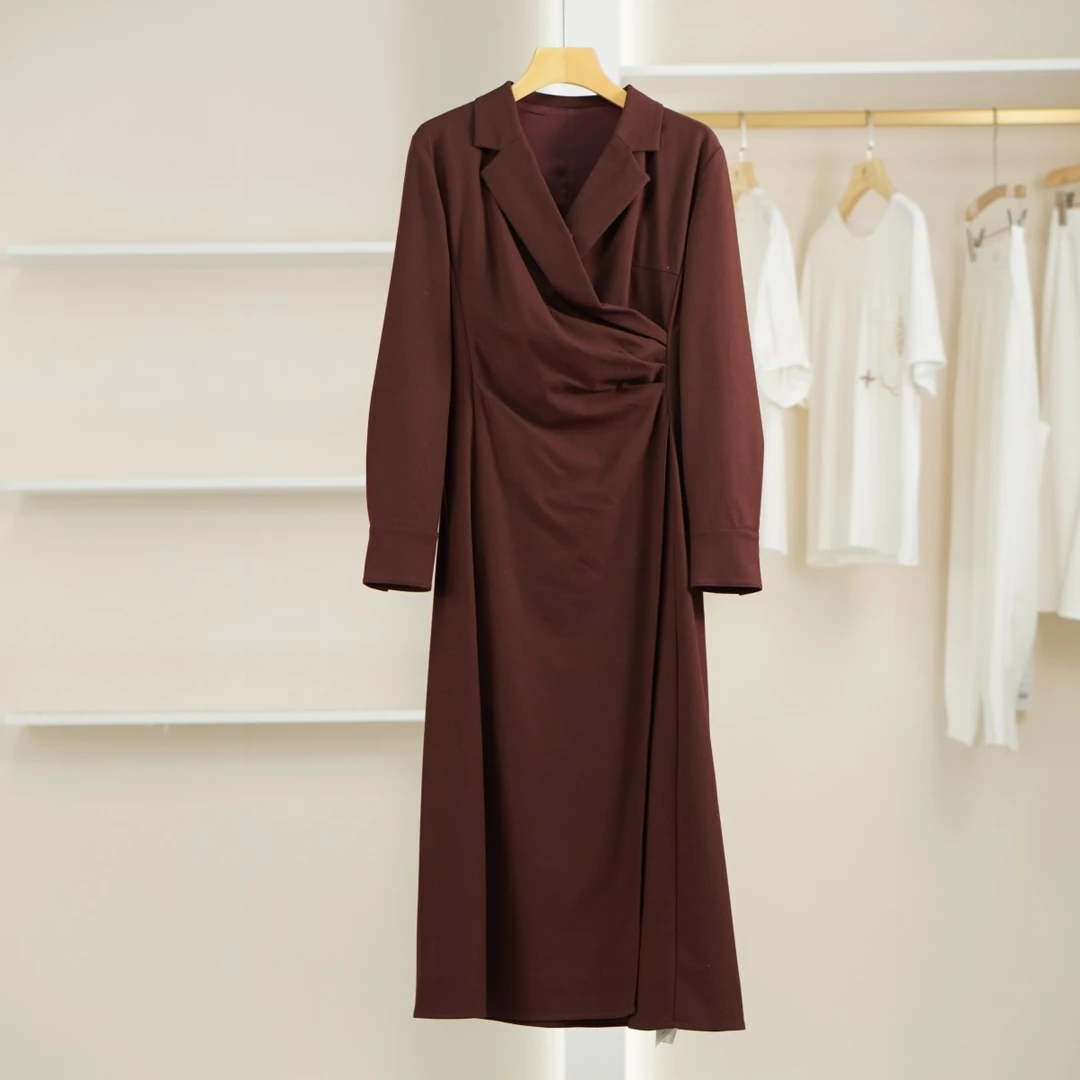 麦迪尚品【崔】4051158春季新款V领收腰显瘦连衣裙撤柜时尚