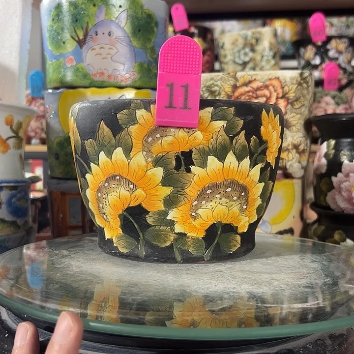 满38包邮 景德镇手绘花盆