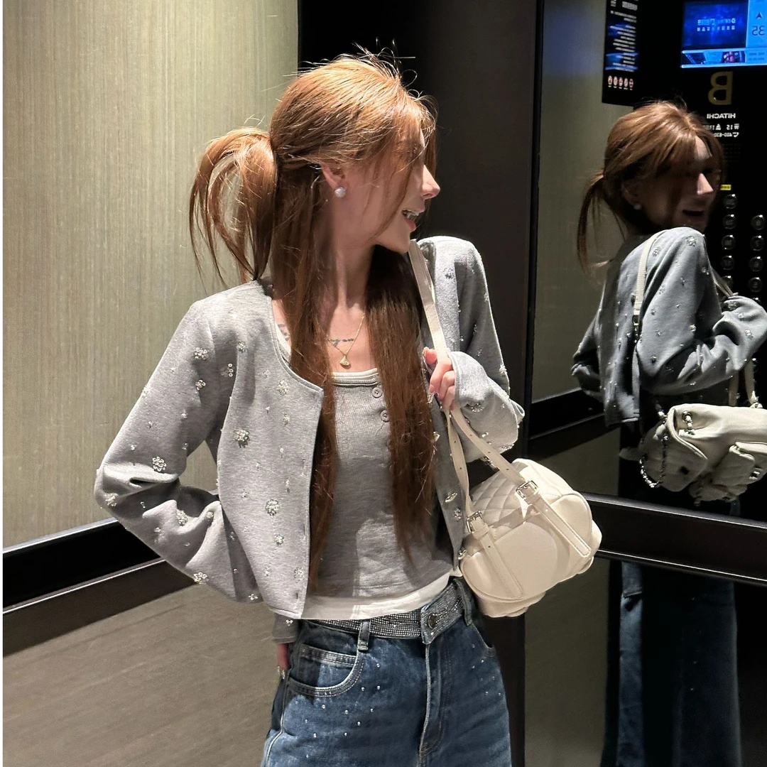 可可不加酱【花神巡游】秋季显瘦气质长袖小开衫LWJ25C3C3049