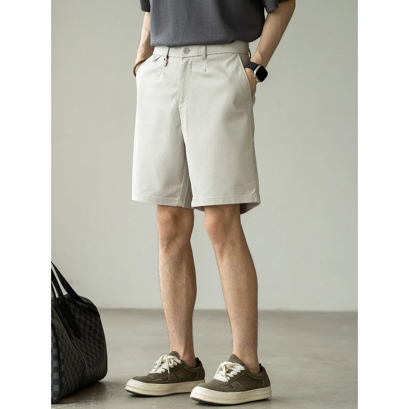莱赛尔天丝棉混纺透气垂感短裤男士2025夏季新款户外通勤休闲裤子