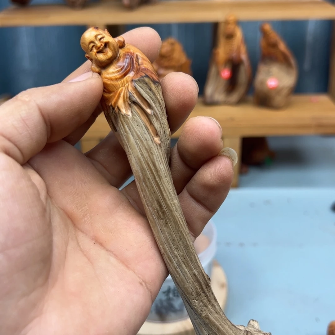 油***花木崖柏木摆件手把件