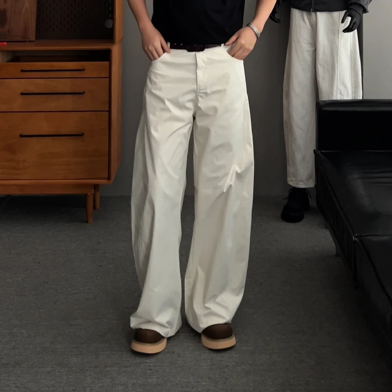 裤子男四季款情侣时尚百搭速干弯刀廓形半松紧腰立体裁剪休闲长裤