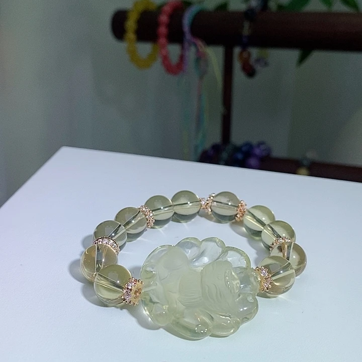 未镶嵌手链水晶黄水晶狐牌