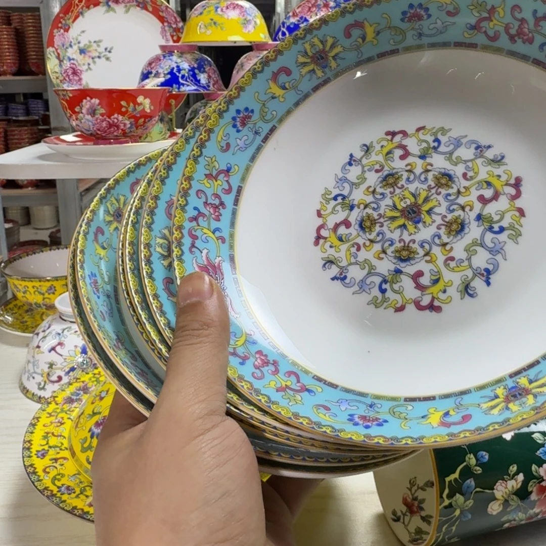 景德镇珐琅彩餐具6个