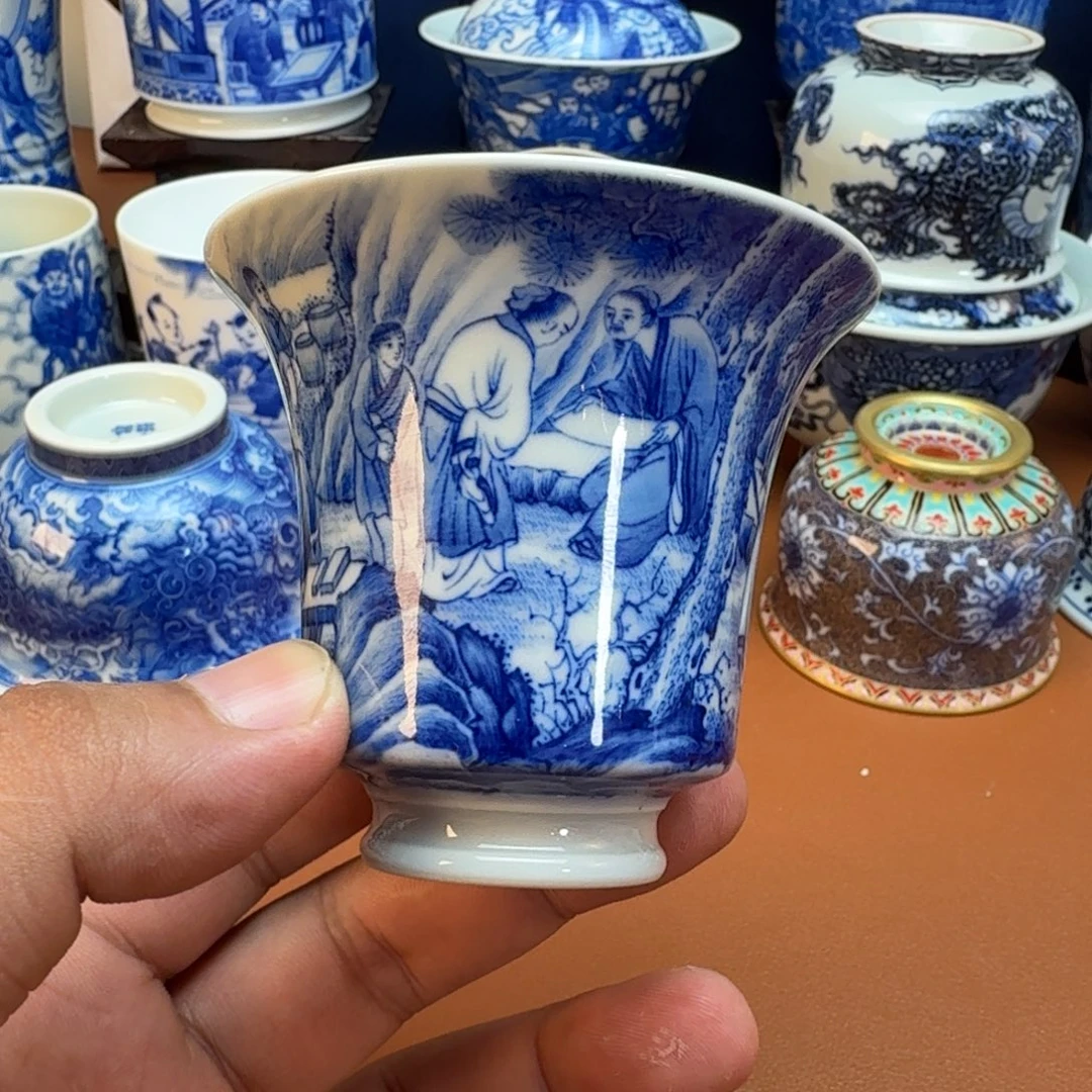皮***皮杯子景德镇全手工手绘陶瓷
