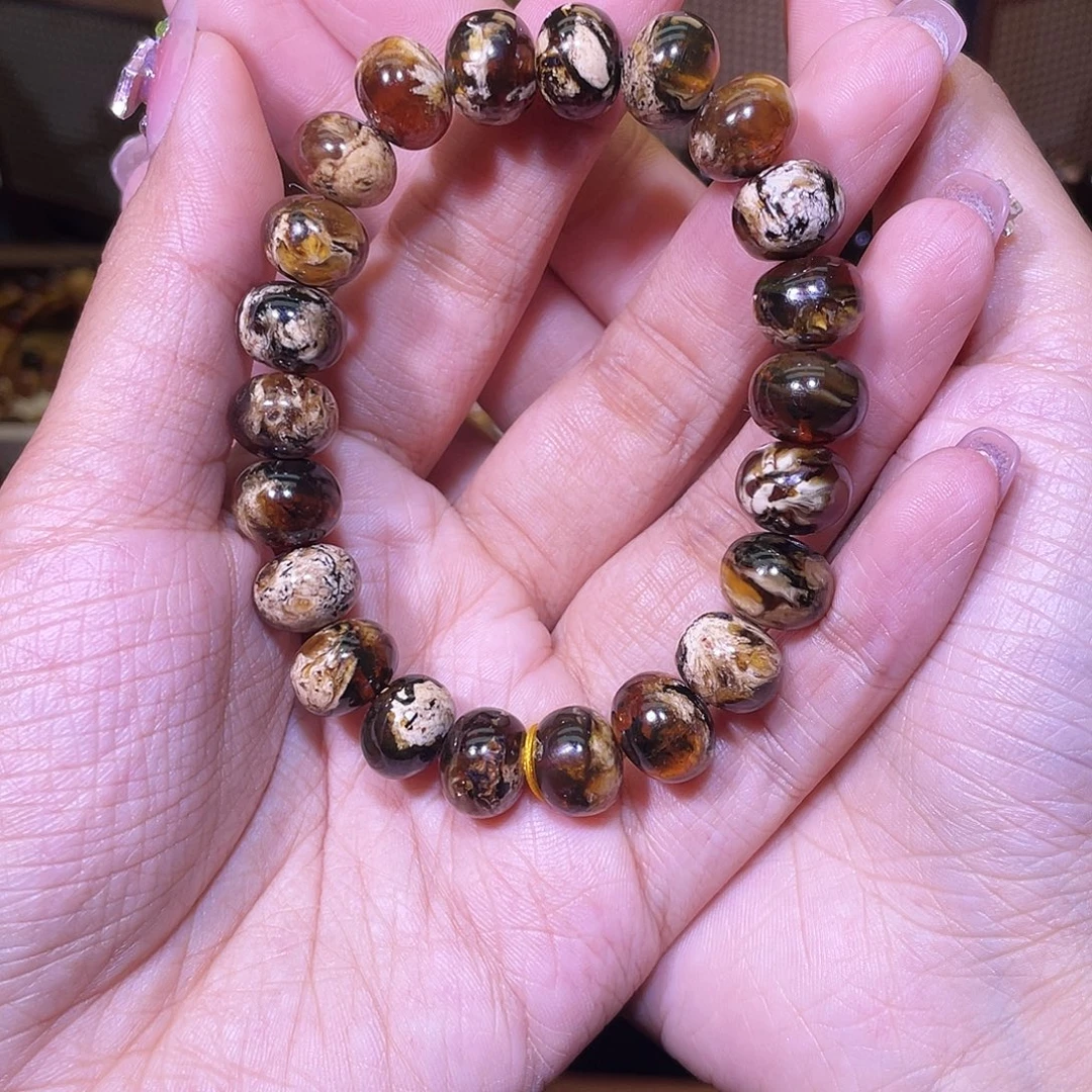 琥珀未镶嵌裸石抚顺琥珀11+溶洞花