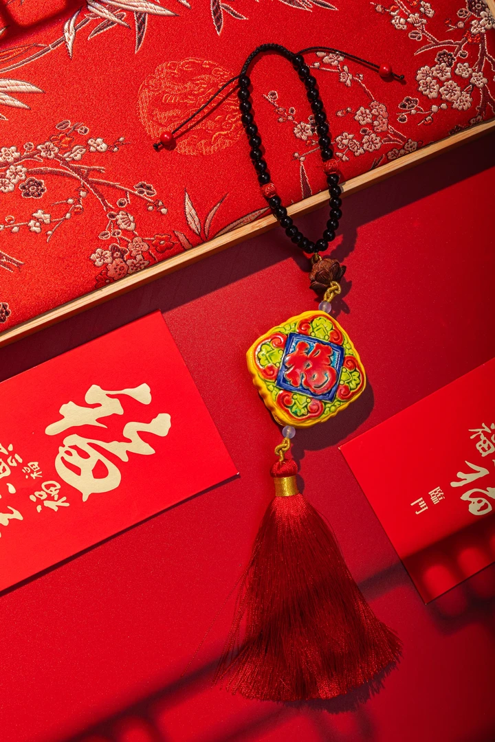 平安福 原创设计 中国风 交趾陶汽车挂件饰品