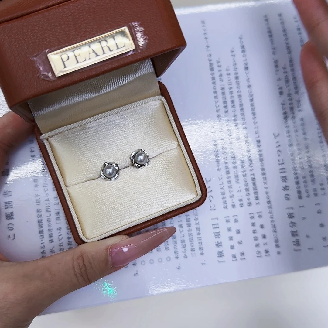 银S925镶嵌海水珍珠耳饰