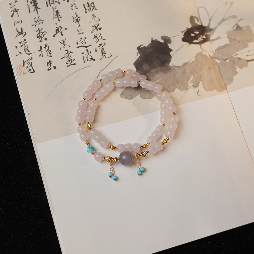 【暖言】和田玉*手串*18k金镶嵌（备注手围）