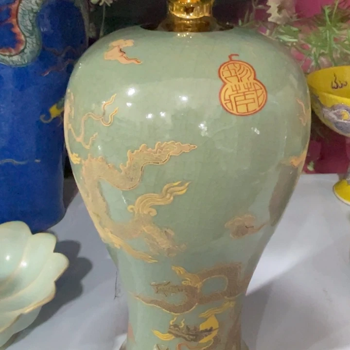 陶土用****罕汝窑瓷器梅瓶